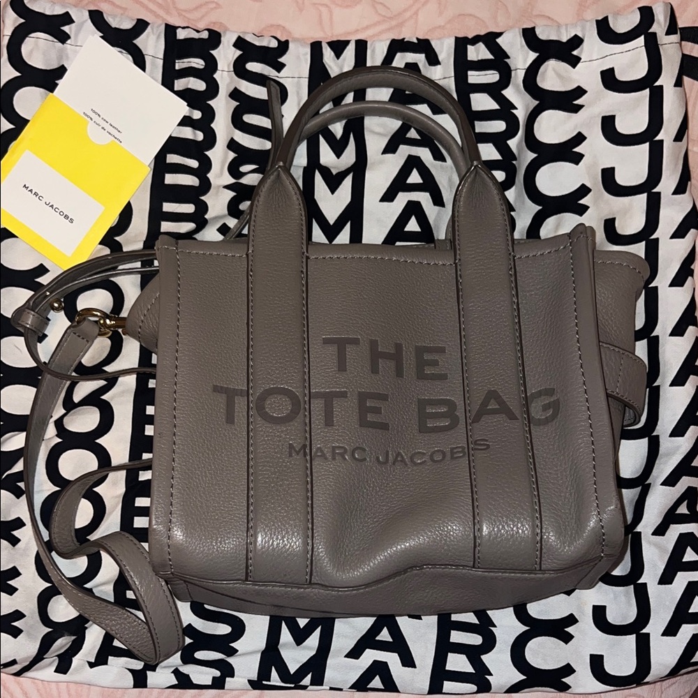 Marc Jacobs Leather Charcoal Tote Bag